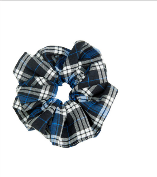 Blue and White Check Scrunchie