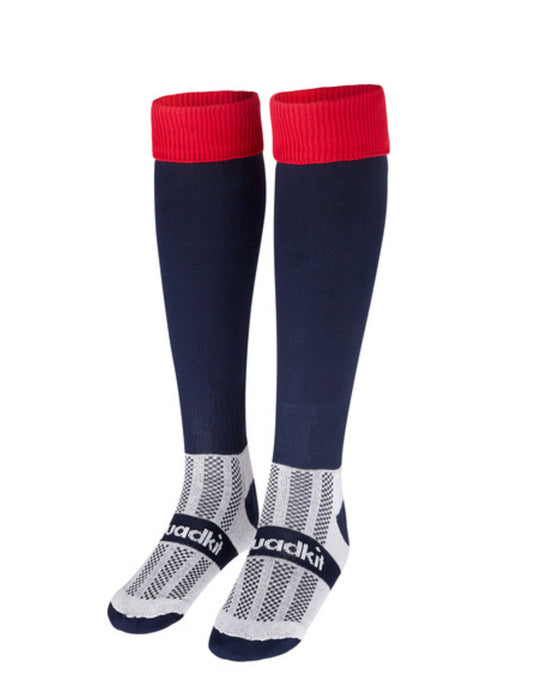 Navy Games Sock with Red Turnover
